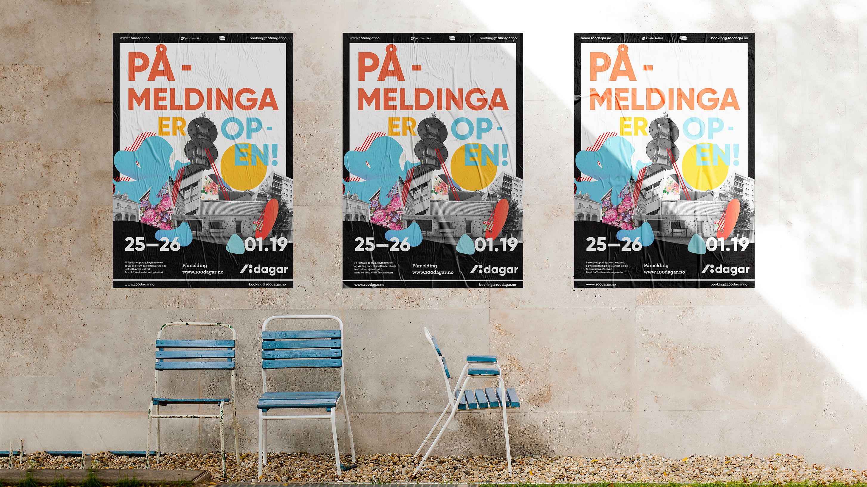100 Dagar “På-meldinga er open” posters